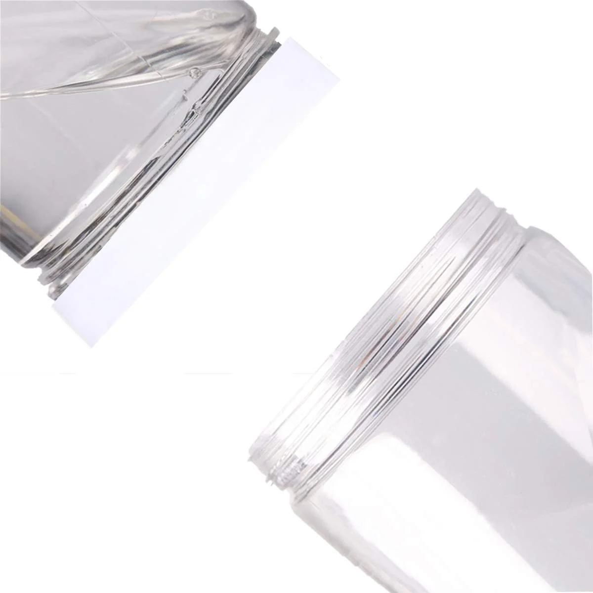 ست 6 عددی ظروف پلاستیکی شفاف VeleGO با حجم 1280 میلی لیتر (43 اونس) همراه با درب سفید صاف و برچسب، دهانه گشاد، بدون BPA، ظروف PET عمده برای سازماندهی و نگهداری مواد غذایی در خانه و آشپزخانه