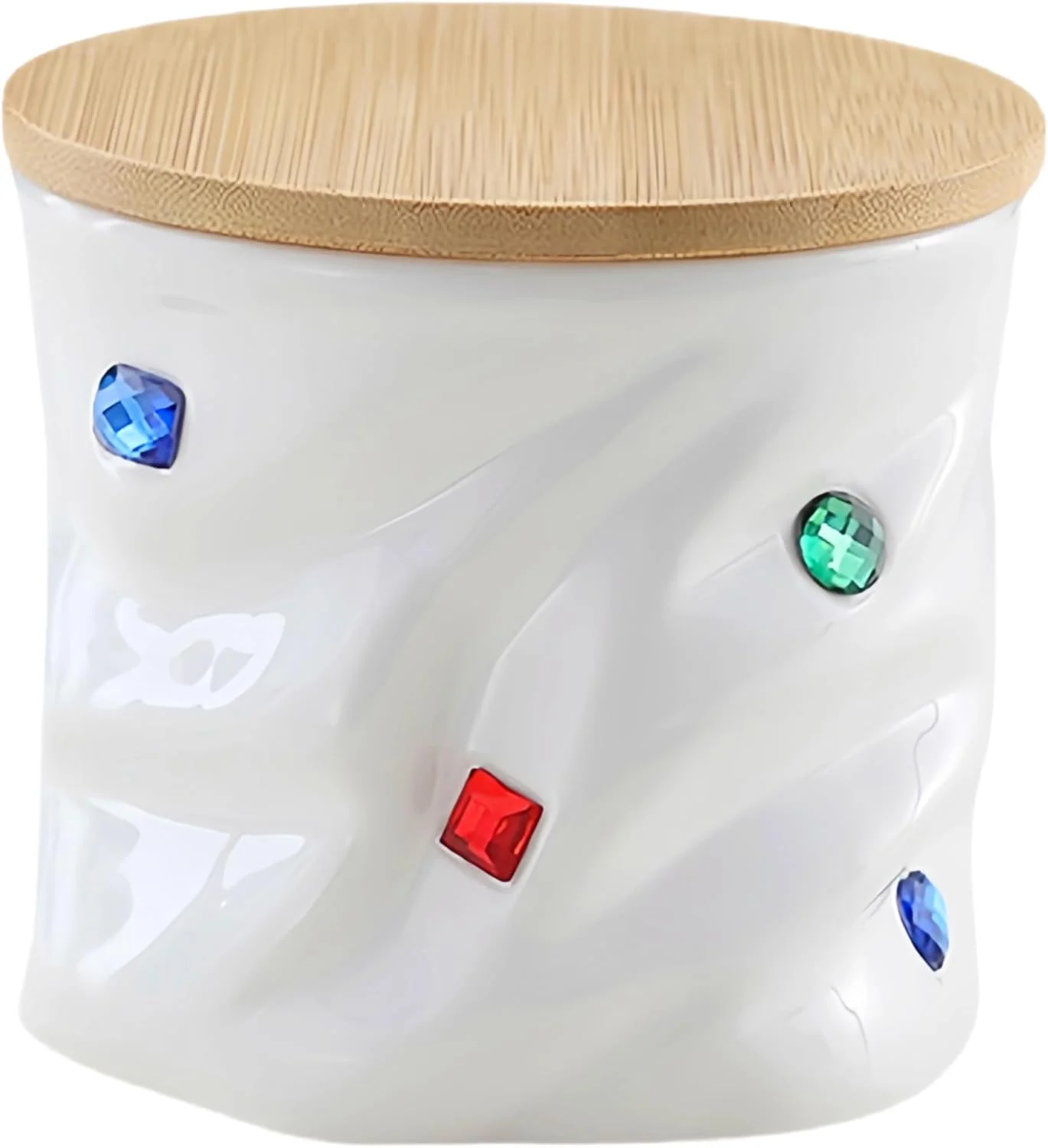 ظرف سرامیکی درب دار UUBeauty، ظروف نگهداری مواد غذایی با درب های بامبو، سازمان دهنده های انبار و ظروف نگهداری برای چای، شکر، آب نبات، دانه های قهوه (700 میلی لیتر - سفید)