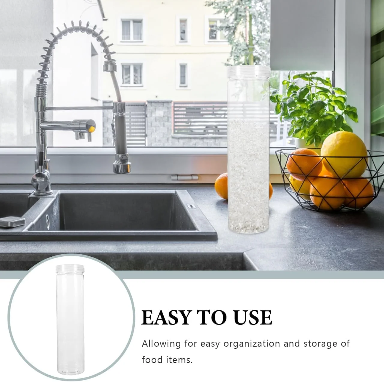 مجموعه 3 عددی ظروف گرد ذخیره سازی مواد غذایی Unomor با درب، ظرف ذخیره سازی برنج، شیشه شفاف، ظروف درب دار هواگیر برای مواد غذایی، شیشه با ظرفیت بالا، شیشه های پلاستیکی شفاف، شیشه های پلاستیکی خالی