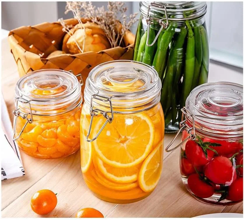 ست 3 عددی ظروف شیشه ای درب دار UBP، ظروف نگهداری مواد غذایی بزرگ، مناسب برای نگهداری مواد غذایی، تخمیر در آشپزخانه و کنسرو کردن غلات (500 میلی لیتر) ست 3 عددی ظروف شیشه ای درب دار UBP، ظروف نگهداری مواد غذایی بزرگ، مناسب برای نگهداری مواد غذایی، تخمیر در آشپزخانه و کنسرو کردن غلات (500 میلی لیتر)