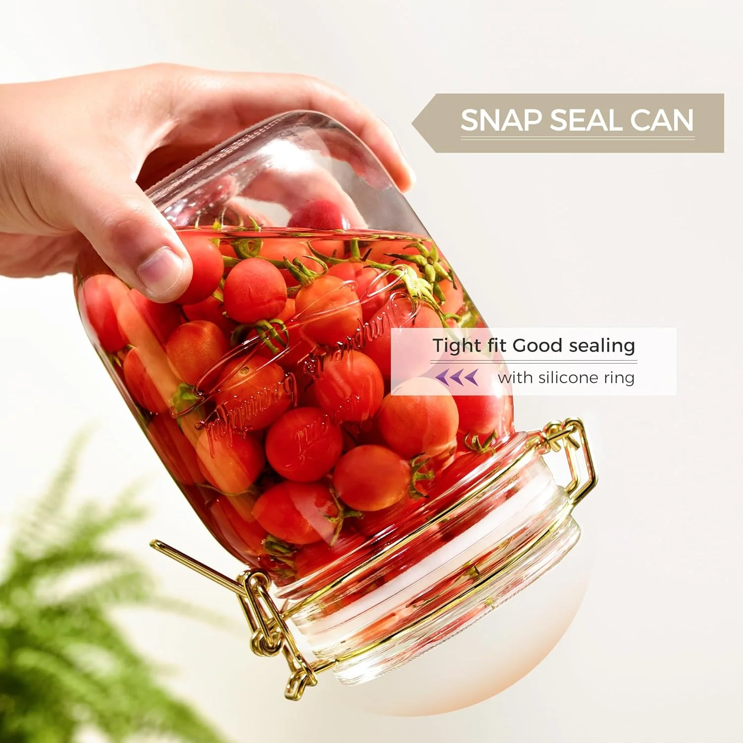 ظروف شیشه ای درب دار UINEAT، ظرف نگهداری مواد غذایی 1.9 لیتری، ست 3 عددی، مناسب برای سازماندهی و نگهداری آرد، غلات، پاستا، شکر، حبوبات، قهوه و کلوچه در آشپزخانه و انبار