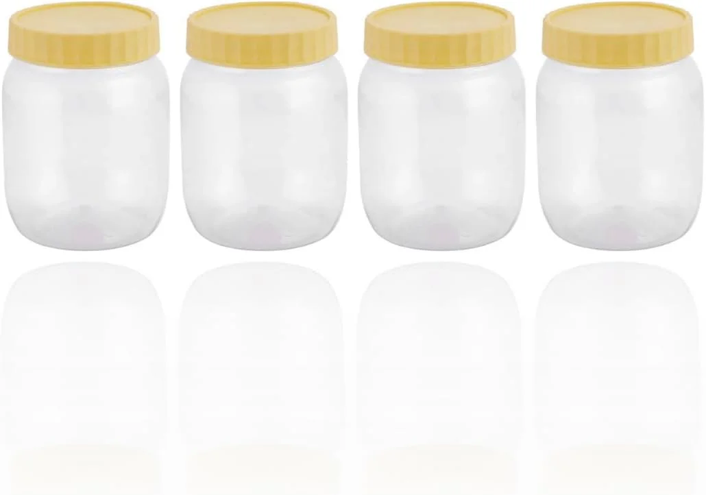 بسته 4 عددی ظروف پلاستیکی شفاف | 500 میلی لیتر | بدون BPA، ایمن برای مواد غذایی | نشکن، سبک و بادوام | ایده آل برای آشپزخانه، انبار و نگهداری خانگی