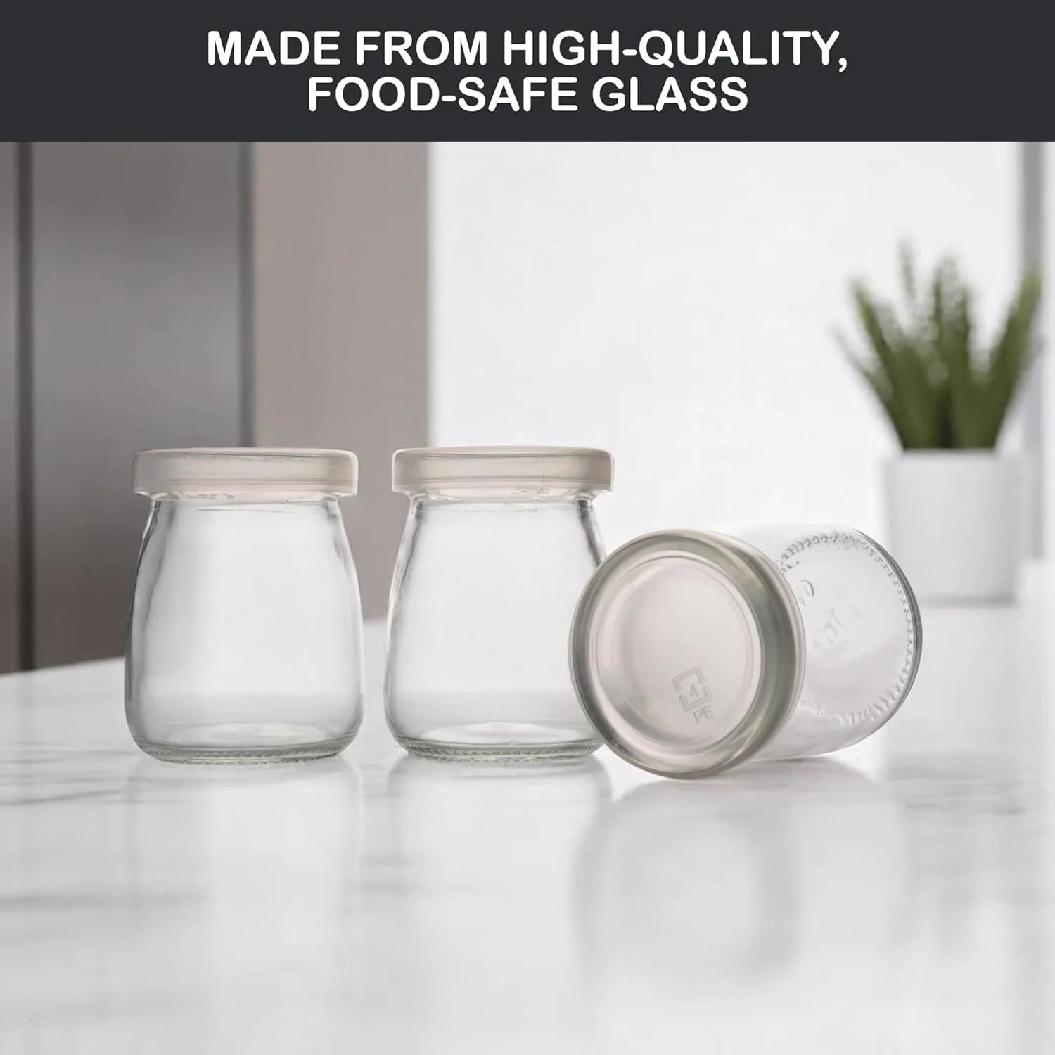 ست 3 تایی ظروف شیشه ای شفاف تریشی با درب های محکم - ظروف چند منظوره 100 میلی لیتری برای ادویه جات، چاشنی ها، تنقلات، استفاده در کابینت و یخچال، ظروف شیشه ای برای استفاده در آشپزخانه و منزل