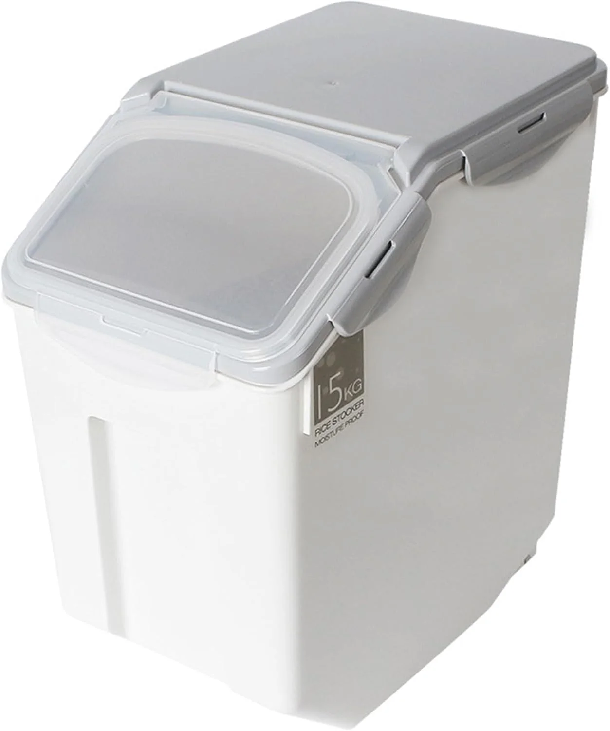 ظروف نگهداری مواد غذایی درب دار و پیمانه دار Tikwoork، ظرفیت بزرگ 15 کیلوگرمی برای نگهداری غذای حیوانات خانگی، سطل نگهداری مواد غذایی آشپزخانه برای برنج، غلات، آرد، غذای گربه/سگ