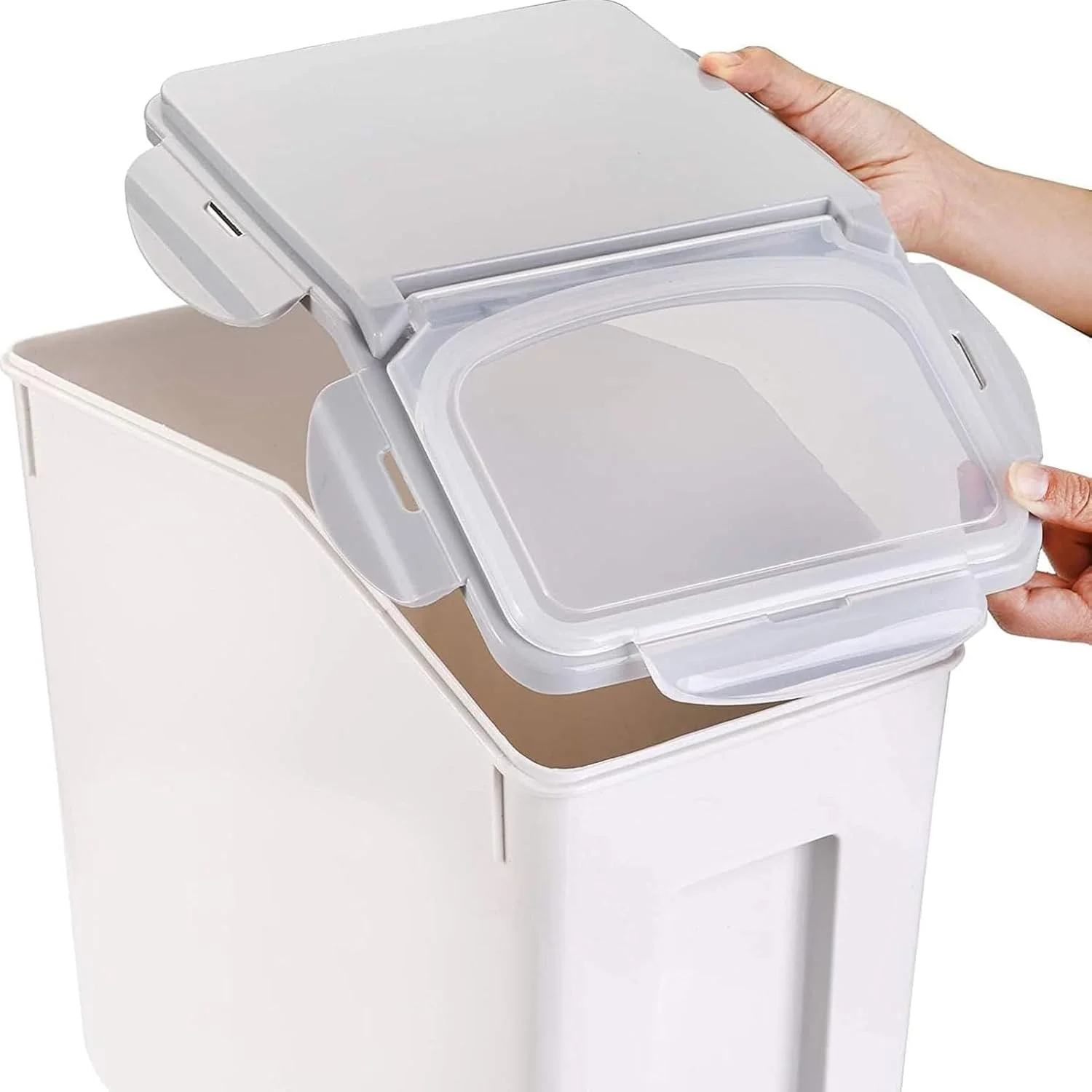 ظروف نگهداری مواد غذایی درب دار و پیمانه دار Tikwoork، ظرفیت بزرگ 15 کیلوگرمی برای نگهداری غذای حیوانات خانگی، سطل نگهداری مواد غذایی آشپزخانه برای برنج، غلات، آرد، غذای گربه/سگ ظروف نگهداری مواد غذایی درب دار و پیمانه دار Tikwoork، ظرفیت بزرگ 15 کیلوگرمی برای نگهداری غذای حیوانات خانگی، سطل نگهداری مواد غذایی آشپزخانه برای برنج، غلات، آرد، غذای گربه/سگ