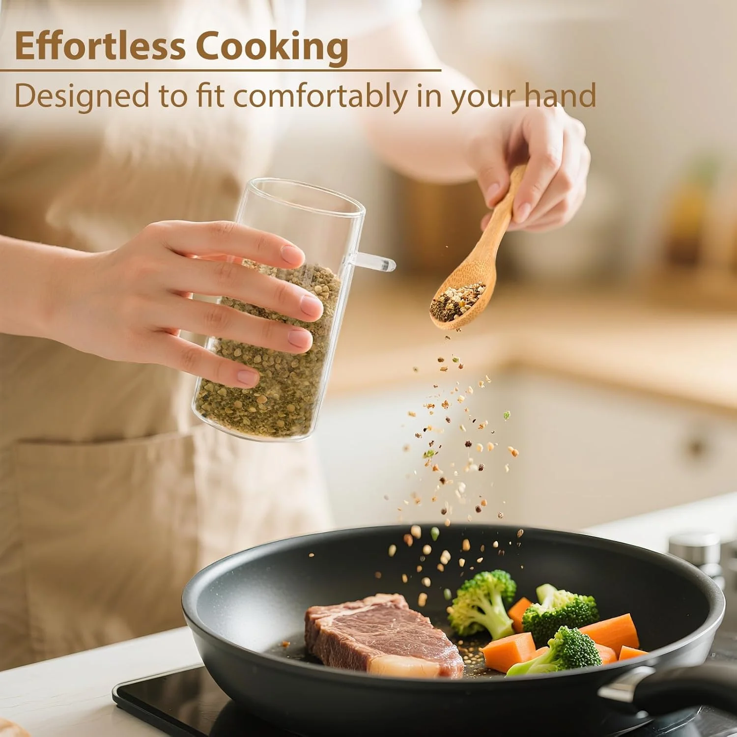 ست 12 عددی شیشه ادویه گرد TBWIND با درب و قاشق - ظروف کوچک ادویه درب دار با برچسب، شیشه های شفاف برای نگهداری ادویه جات، سازماندهی کابینت آشپزخانه