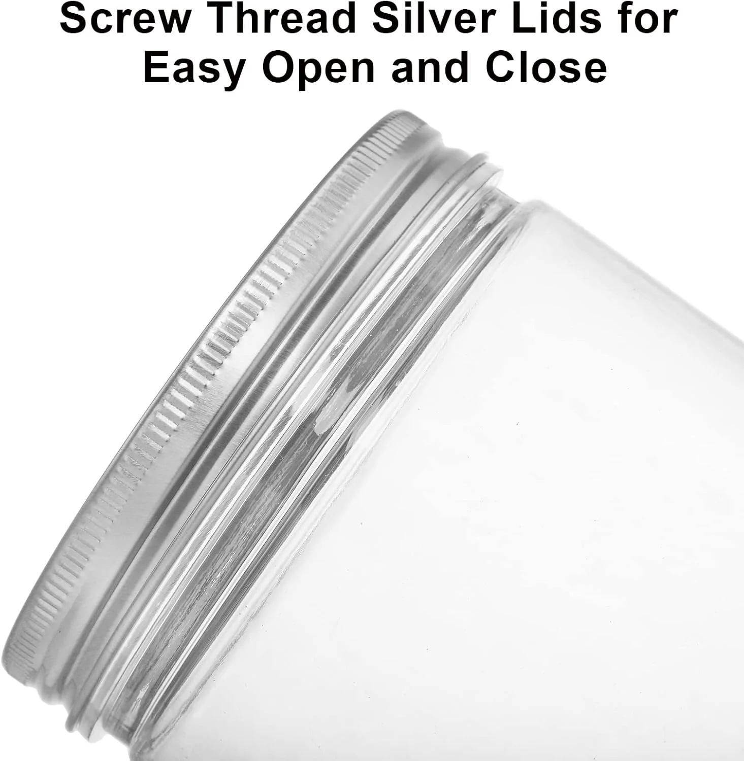ظروف پلاستیکی شفاف Tebery، بسته 16 عددی، با درب های نقره ای راه راه، استوانه ای مستقیم 20 اونسی، قوطی های نگهداری مواد غذایی و مصارف خانگی