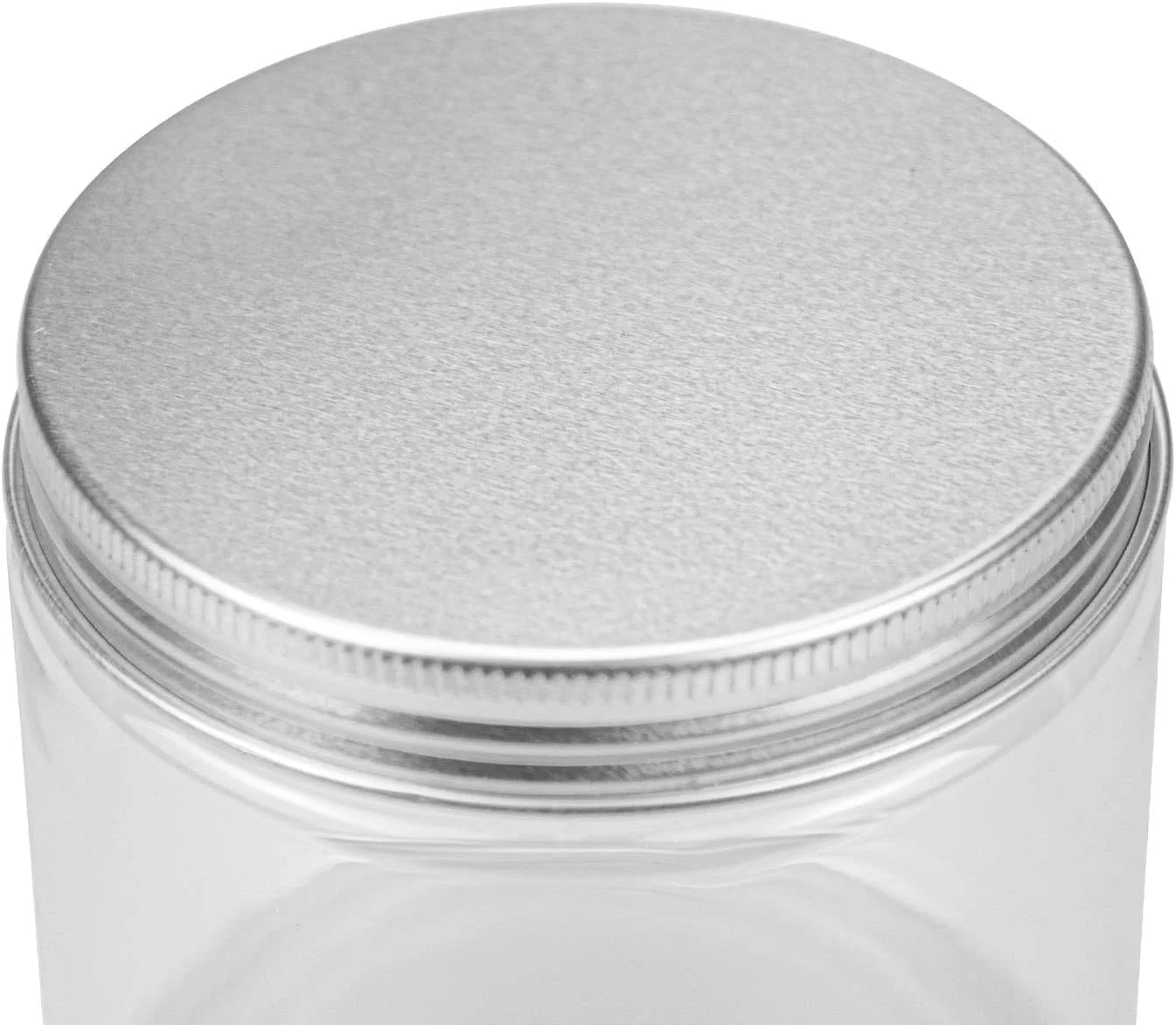 مجموعه 18 عددی بطری و ظروف پلاستیکی شفاف Tebery با درب فلزی نقره‌ای، ظروف نگهداری شفاف 350 و 150 میلی‌لیتری برای اسلایم، مواد غذایی خشک و موارد دیگر