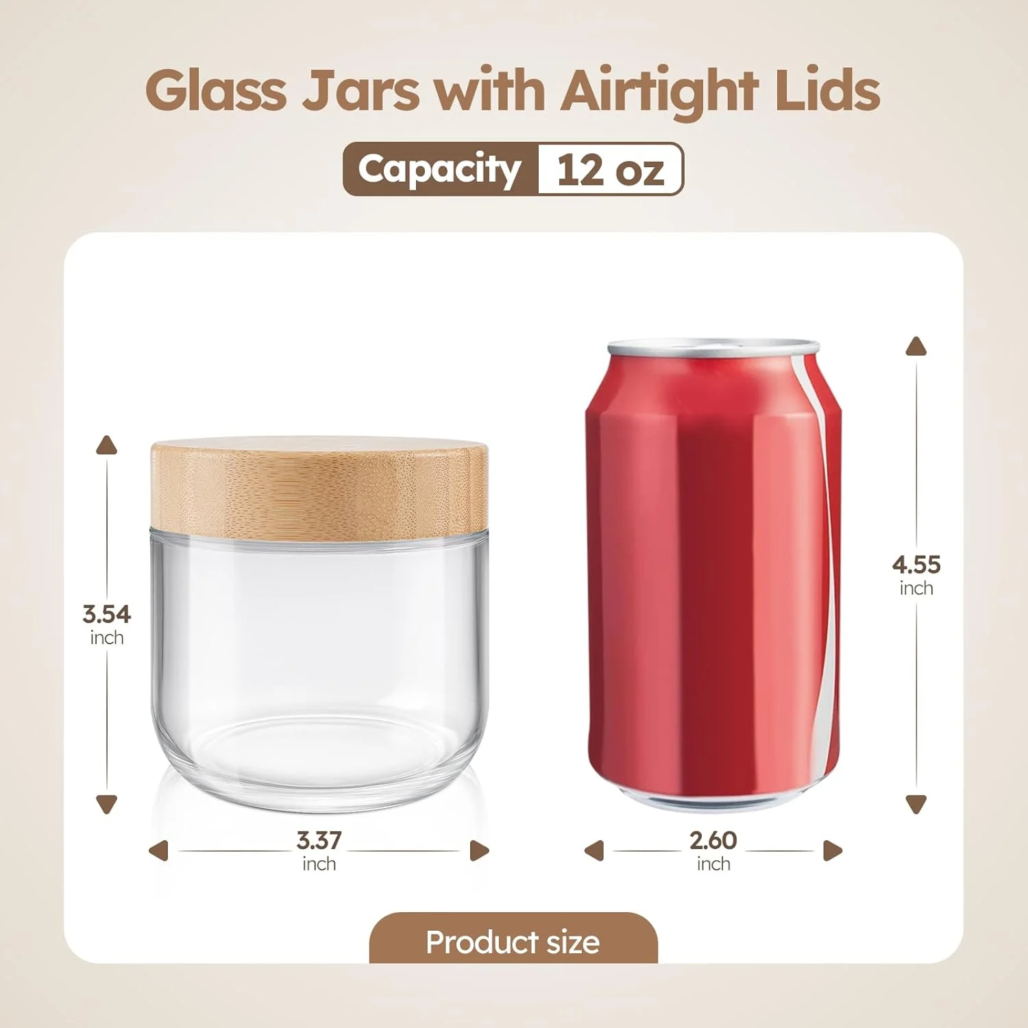 ظروف پودینگ چیا Tecohouse با درب، بسته 6 عددی ظروف 350 میلی لیتری جو دوسر با درب بامبو، ظروف شیشه ای میسون با درب های محکم برای سالاد، آماده سازی غذا، تنقلات، ادویه، شکر، ماست