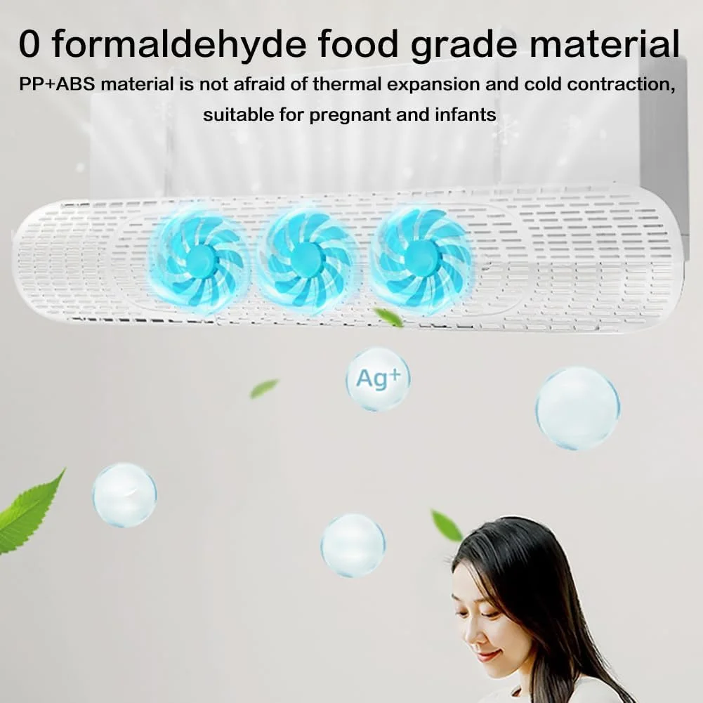 منحرف کننده هوا کولر گازی Ctoby، محافظ باد کولر گازی، منحرف کننده قابل تنظیم کولر گازی، ضد وزش مستقیم، منحرف کننده دریچه AC با پره های فن، قابل استفاده برای همه کولرهای گازی