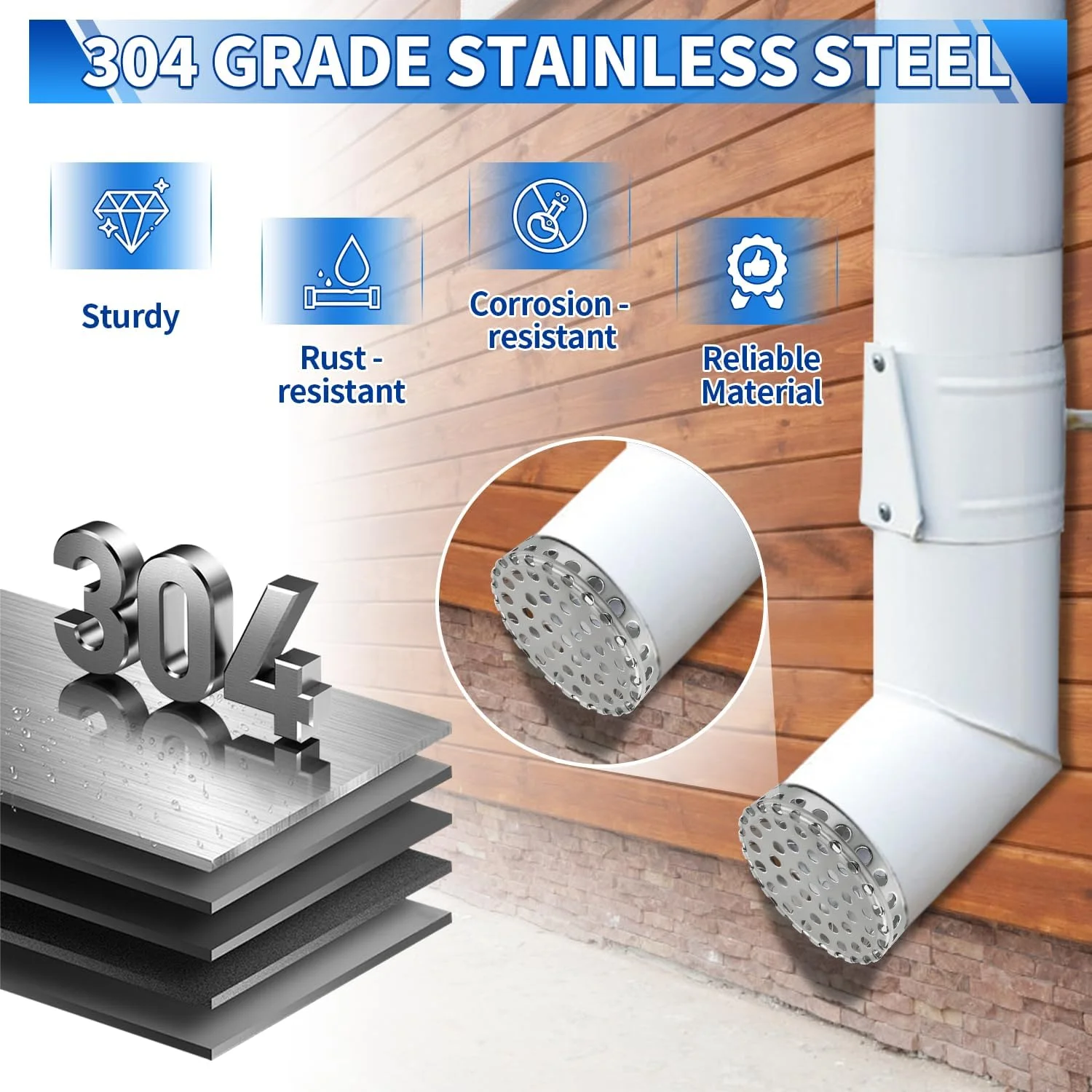 پوشش توری محافظ دریچه تهویه PVC Boltigen، فیلتر محافظ ناودان استیل ضد زنگ، صافی مخروطی پوشش لوله اگزوز، درپوش چند سوراخه برای دریچه سقف و کوره با قطر داخلی 2.5 تا 2.98 اینچ