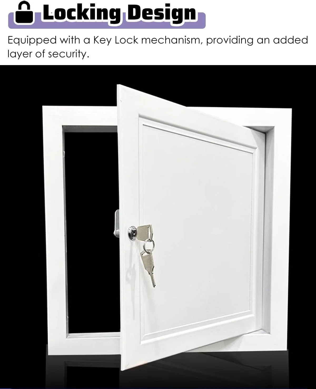 درب دسترسی، پنل دسترسی فلزی با قفل، پوشش دریچه بازشو مخفی برای دیوار خشک/سیم کشی لوله/فضای خزنده/برق، دریچه بازرسی نصب شده همسطح (300mmx540mm/11.8inx21.3in)