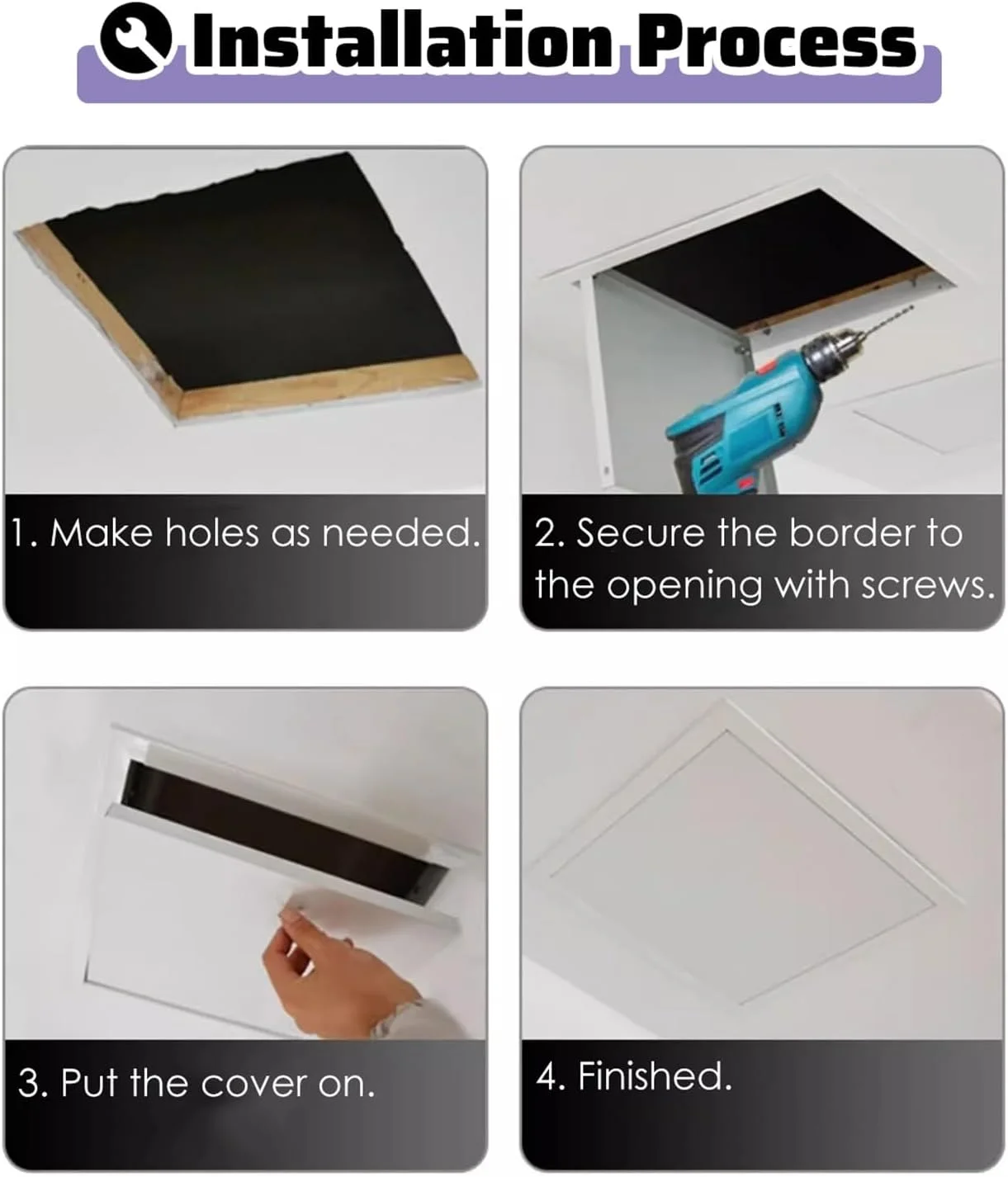 درب دسترسی، پنل دسترسی فلزی با قفل، پوشش دریچه بازشو مخفی برای دیوار خشک/سیم کشی لوله/فضای خزنده/برق، دریچه بازرسی نصب شده همسطح (300mmx540mm/11.8inx21.3in)