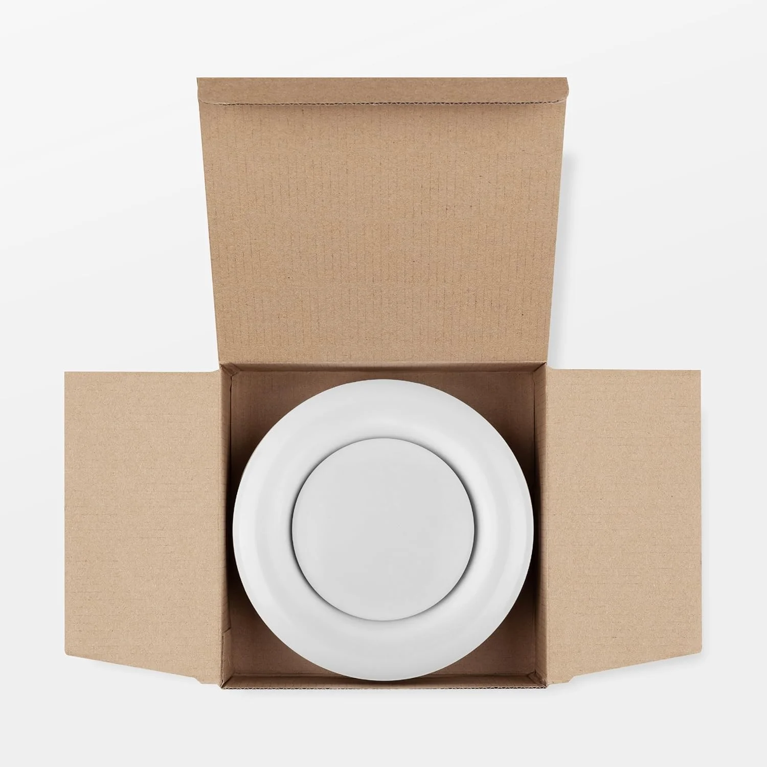 دریچه هوا کالیماایرو® TVSA سایز 4 اینچ، گرد، قابل تنظیم، فولادی، دریچه هواکش، دریچه خروجی هوا، مناسب برای حمام، دریچه کانال هوا، گریل، سفید RAL 9016، HVAC