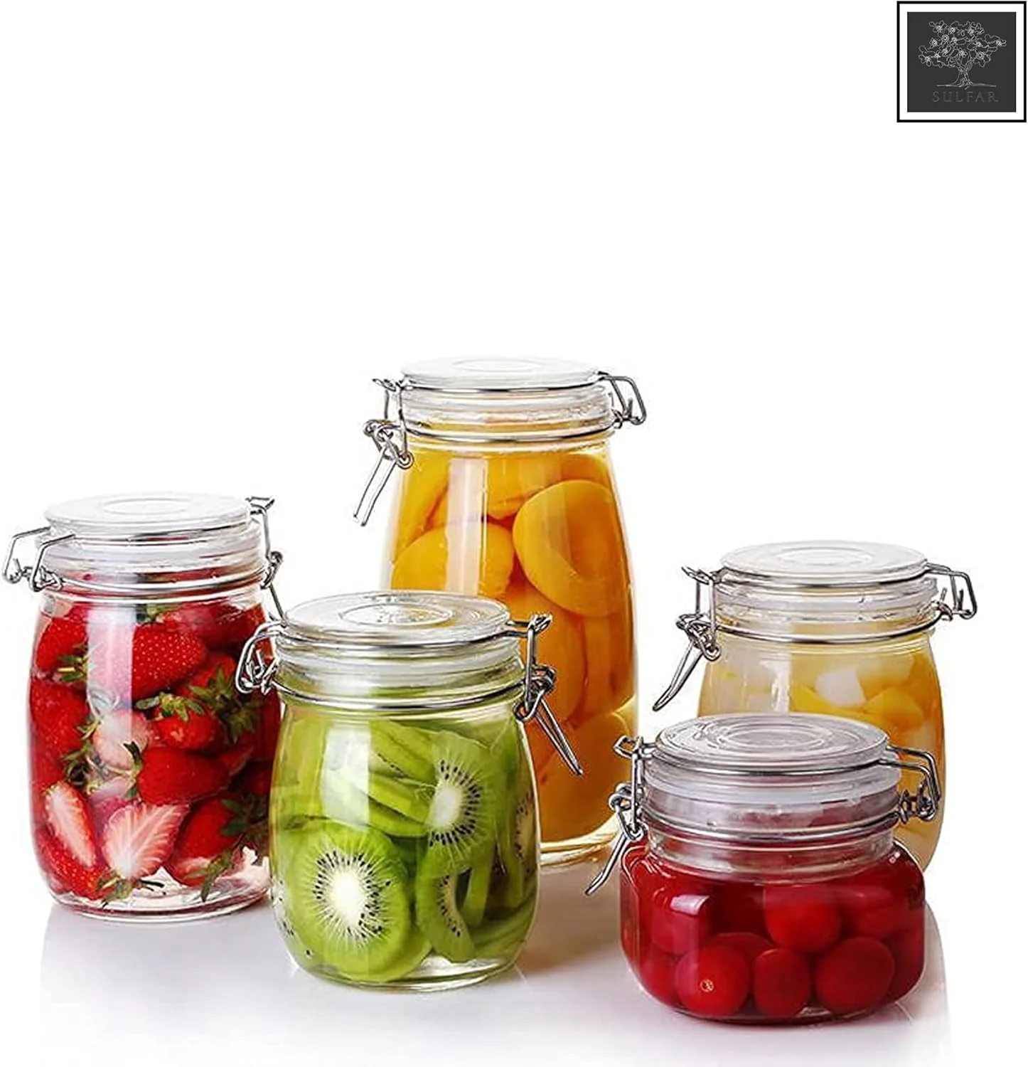 ظرف گرد شفاف سولفار | ظرف نگهداری 1500 میلی لیتری برای آشپزخانه، انبار یا مواد غذایی خشک | 1 عدد ظرف گرد شفاف سولفار | ظرف نگهداری 1500 میلی لیتری برای آشپزخانه، انبار یا مواد غذایی خشک | 1 عدد