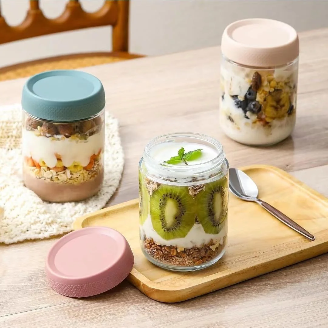 Strayelf 6 Pack Overnight Oats Jars,Storage Glass Jar,Wide Mouth Mason Jars, for Yogurt, Snacks, And Spices,with Airtight Lids,500ml Reusable, BPA-Free Containers for Kitchen Pantry Organization Strayelf 6 Pack Overnight Oats Jars,Storage Glass Jar,Wide Mouth Mason Jars, for Yogurt, Snacks, And Spices,with Airtight Lids,500ml Reusable, BPA-Free Containers for Kitchen Pantry Organization