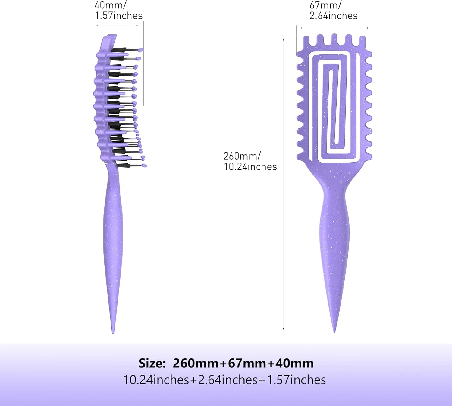 Tofitter Curly Hair Brush,Anti-Static Styling Comb, Purple Elastic Detangling Comb for Men, Women & Kids – No-Pull,Scalp Massage,Tangle-Free Styling for Curly, Wavy & Straight Hair