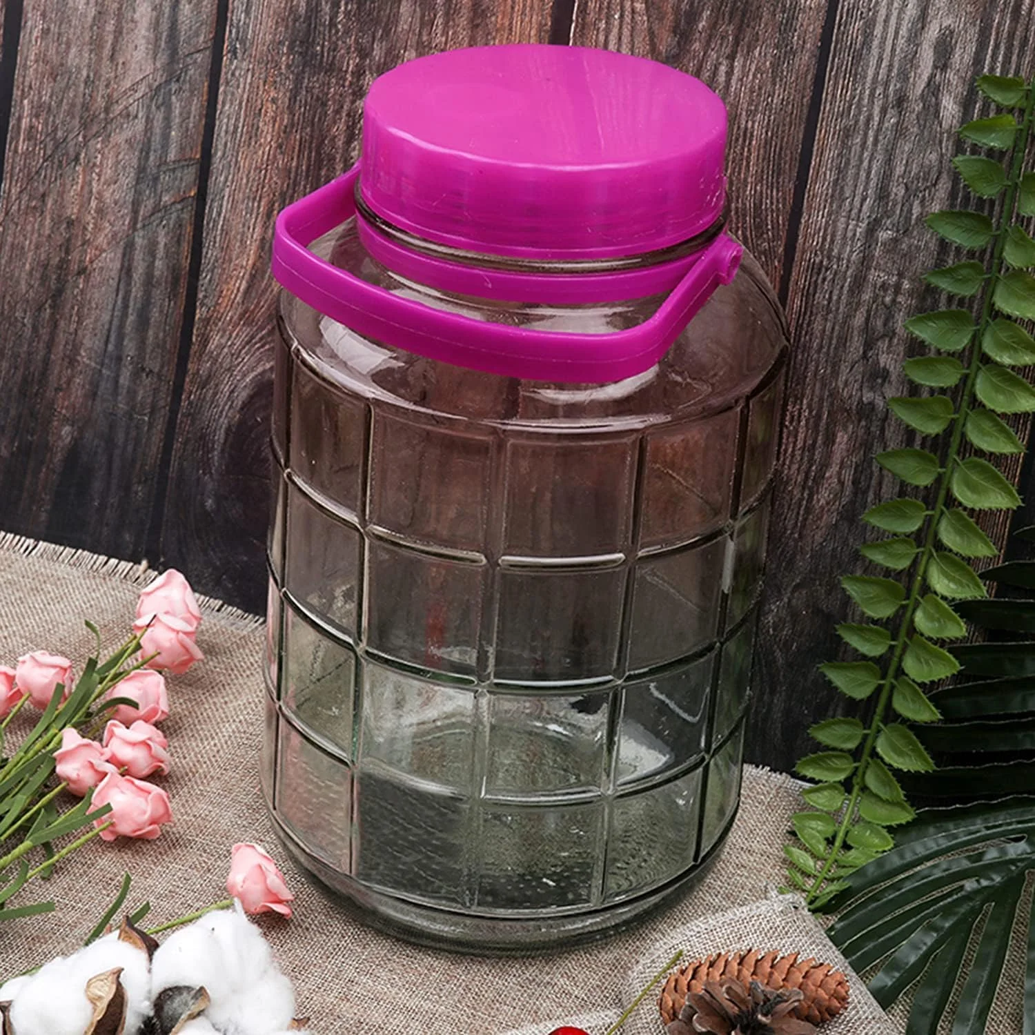 ست 2 عددی ظروف شیشه ای درب دار (8 لیتری) مناسب برای نگهداری ترشی، برنج، آرد، پاستا، آبنبات، تشویقی سگ، تنقلات و موارد دیگر - ظروف شیشه ای برای سازماندهی آشپزخانه و انبار