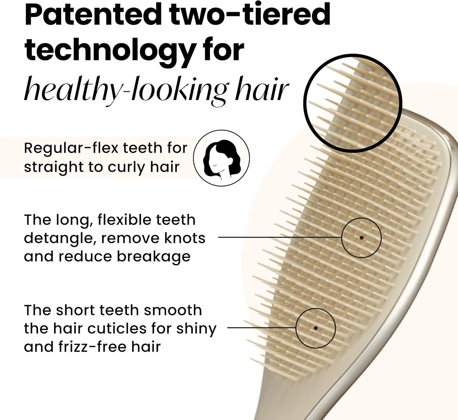 برس باز کننده گره مو Tangle Teezer مدل Ultimate Detangler رنگ کروم- طلایی شامپاین