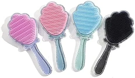 برس موی پری دریایی تزویق، شانه باز کننده گره مو، شانه اکلیلی صدفی ماساژور پوست سر، باز کننده گره مو برای موهای خشک و خیس کودکان دختران و زنان برس موی پری دریایی تزویق، شانه باز کننده گره مو، شانه اکلیلی صدفی ماساژور پوست سر، باز کننده گره مو برای موهای خشک و خیس کودکان دختران و زنان