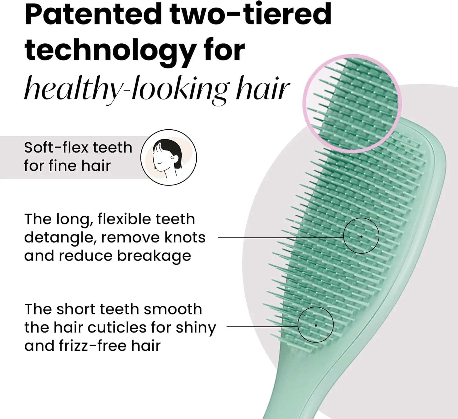 شانه باز کننده گره مو Tangle Teezer Ultimate Detangler مناسب موهای نازک و شکننده - آبی تیره