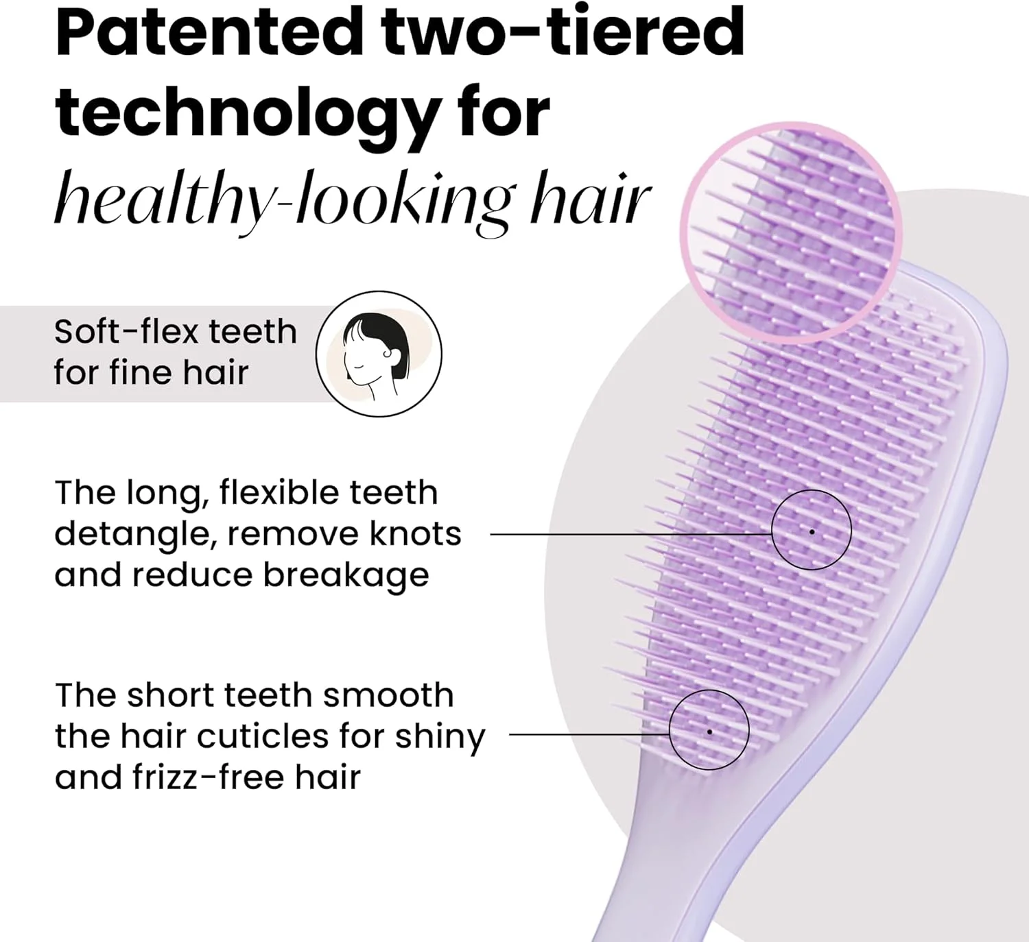 Tangle Teezer Wet Detangler - مناسب موهای نازک و شکننده - یاسی/یاسی Tangle Teezer Wet Detangler - مناسب موهای نازک و شکننده - یاسی/یاسی