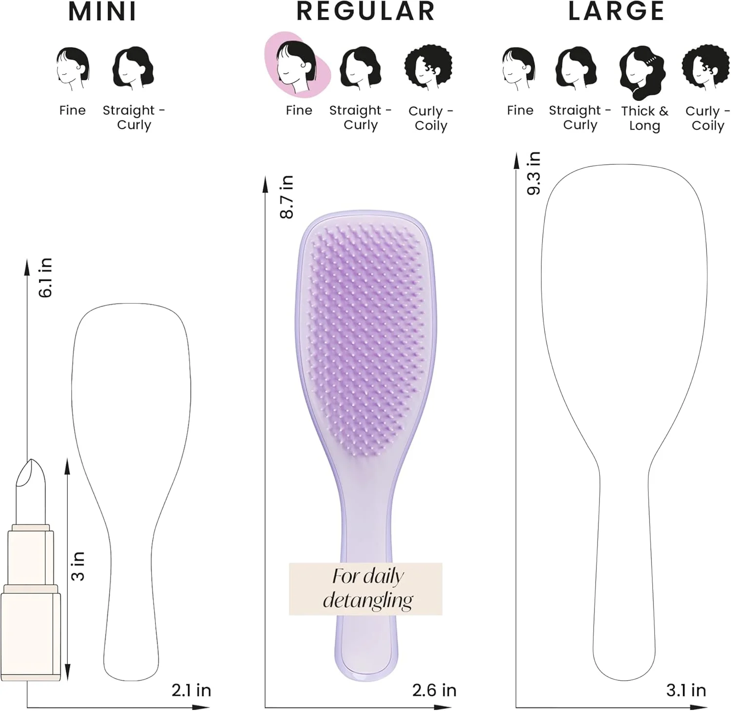 Tangle Teezer Wet Detangler - مناسب موهای نازک و شکننده - یاسی/یاسی Tangle Teezer Wet Detangler - مناسب موهای نازک و شکننده - یاسی/یاسی