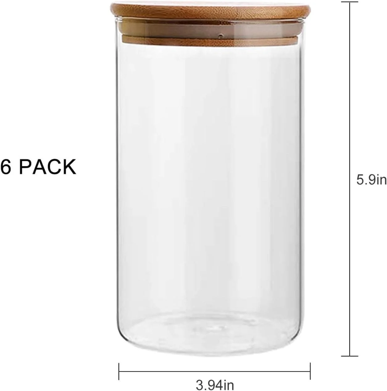 ست 6 عددی ظروف شیشه ای درب بامبو، 1000 میلی لیتر، ظروف شیشه ای شفاف و بدون هوا، مناسب برای سازماندهی مواد غذایی در آشپزخانه و نگهداری ادویه، چای، قهوه، آرد و غلات ست 6 عددی ظروف شیشه ای درب بامبو، 1000 میلی لیتر، ظروف شیشه ای شفاف و بدون هوا، مناسب برای سازماندهی مواد غذایی در آشپزخانه و نگهداری ادویه، چای، قهوه، آرد و غلات