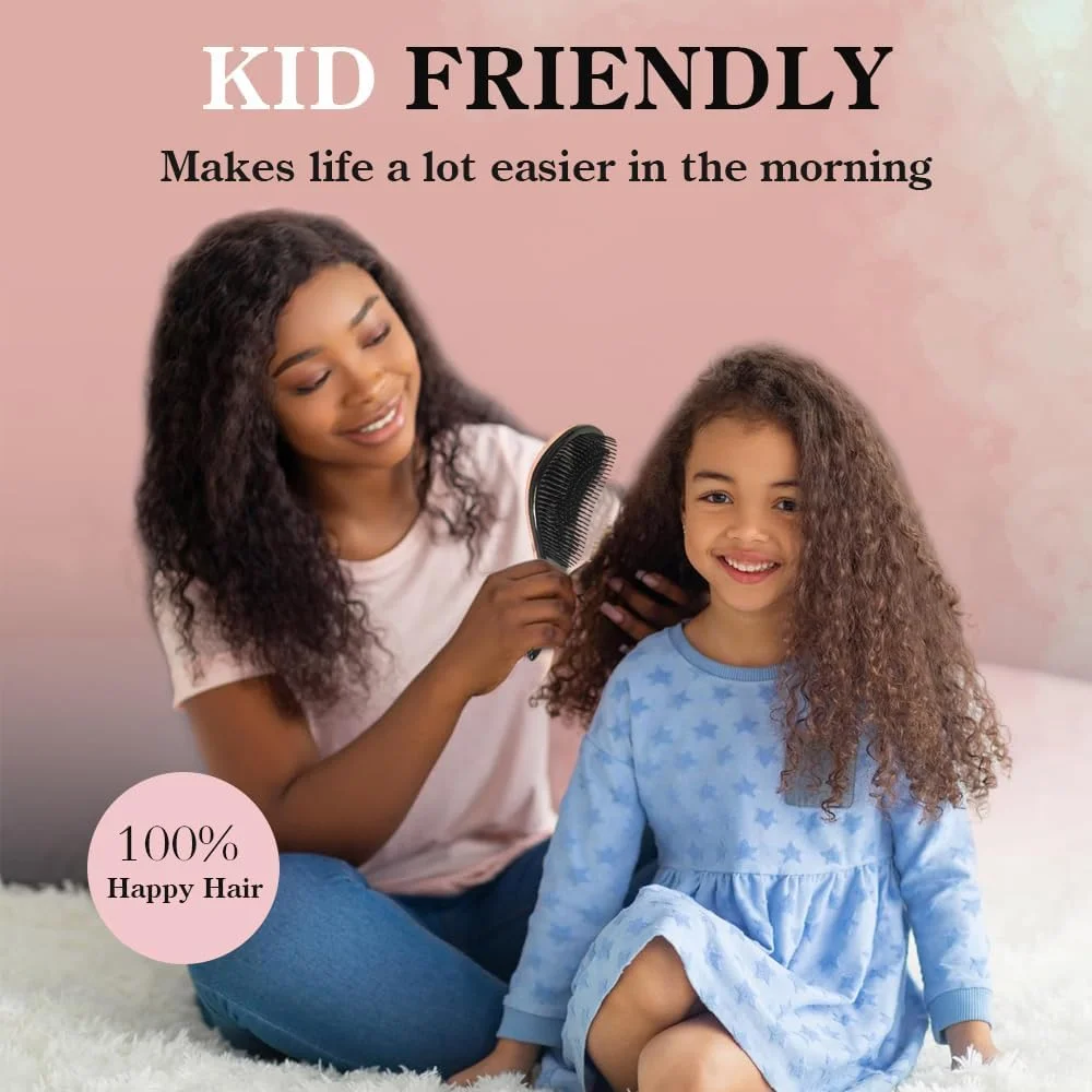 برس موی باز کننده گره sddjqy برای موهای ضخیم، صاف، مجعد یا طبیعی، برس باز کننده گره عالی برای زنان، کودکان و مردان با موهای انعطاف پذیر، برس موی خیس برای خانم ها و دختران