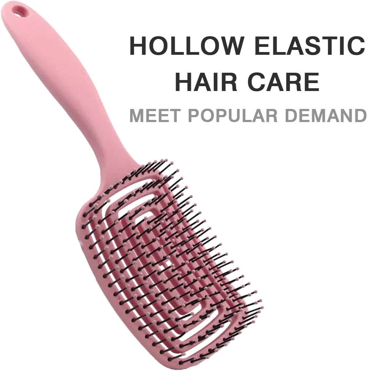 برس مو POSICHE مناسب موهای خیس و خشک، برس شامپو برای حالت دادن و باز کردن گره مو، برس گرد باز کننده گره مو، مناسب موهای فر، زنان و مردان، شانه 8 چنگکی، شانه دم باریک برای حالت دادن موهای پفکی، شانه ماساژ آرایشگری، ست 4 عددی (صورتی)