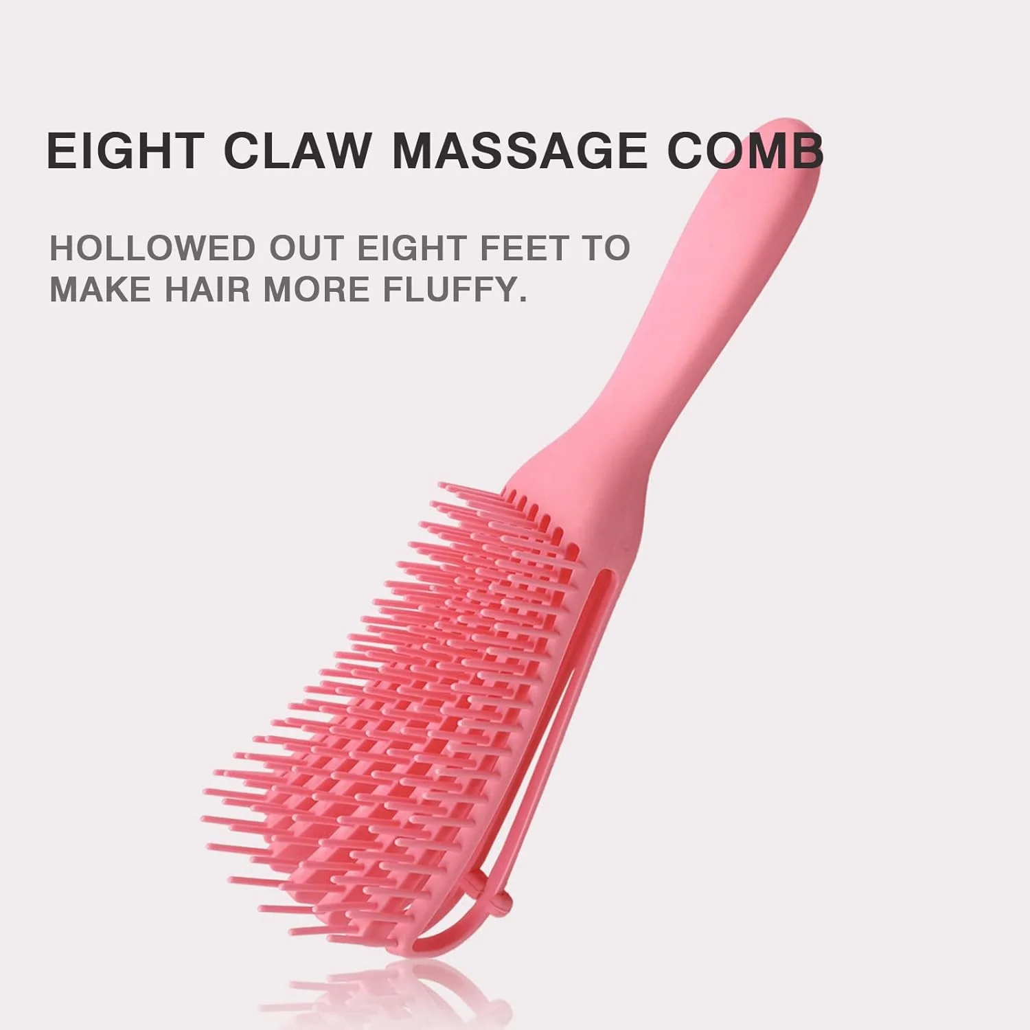 برس مو POSICHE مناسب موهای خیس و خشک، برس شامپو برای حالت دادن و باز کردن گره مو، برس گرد باز کننده گره مو، مناسب موهای فر، زنان و مردان، شانه 8 چنگکی، شانه دم باریک برای حالت دادن موهای پفکی، شانه ماساژ آرایشگری، ست 4 عددی (صورتی)