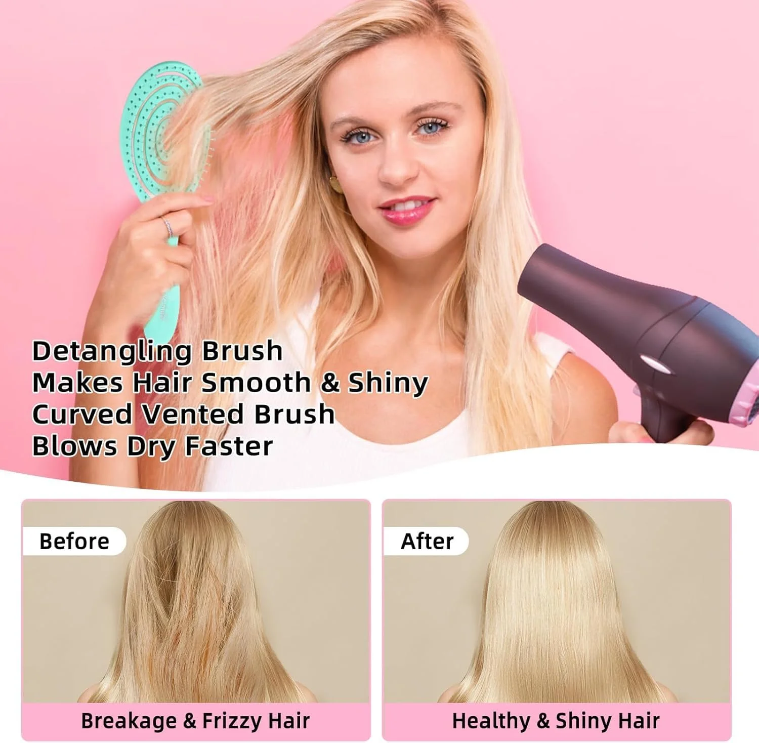 برس مو Purfex، ست 2 عددی برس گره باز کن سازگار با محیط زیست با موهای نرم برای موهای فر، صاف، مشکی طبیعی، زنان، مردان، کودکان، موهای خیس و خشک برس مو Purfex، ست 2 عددی برس گره باز کن سازگار با محیط زیست با موهای نرم برای موهای فر، صاف، مشکی طبیعی، زنان، مردان، کودکان، موهای خیس و خشک