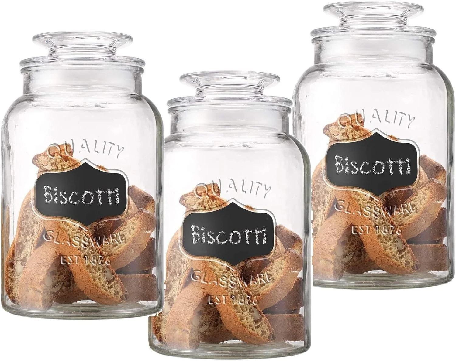 استار ورک - ظرف شیشه ای شفاف 1500 میلی لیتری با درب - ظروف شیشه ای درب دار آشپزخانه برای نگهداری مواد غذایی (3 عدد) استار ورک - ظرف شیشه ای شفاف 1500 میلی لیتری با درب - ظروف شیشه ای درب دار آشپزخانه برای نگهداری مواد غذایی (3 عدد)