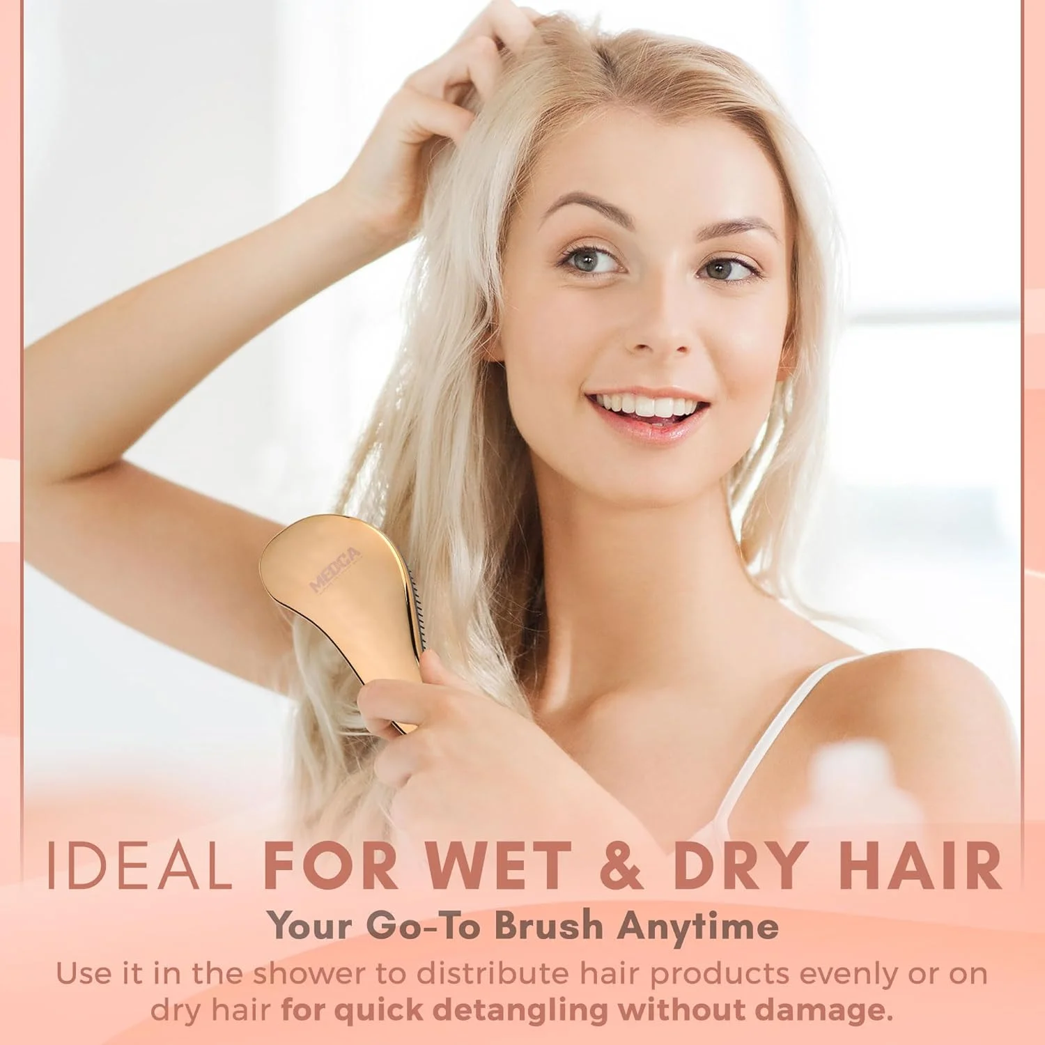 برس های باز کننده گره مو MEDca - ست برس باز کننده گره - برس صاف کننده مو بدون درد که گره ها را باز می کند و موها را صاف، براق و نرم می کند (رزگلد و نقره ای) برس های باز کننده گره مو MEDca - ست برس باز کننده گره - برس صاف کننده مو بدون درد که گره ها را باز می کند و موها را صاف، براق و نرم می کند (رزگلد و نقره ای)