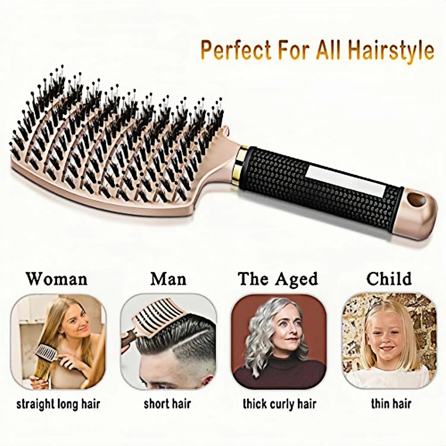 برس موی باز کننده گره لولوتزی، برس نرم برای موهای فر، صاف، خیس و خشک، شانه موی ملایم برای زنان، مردان، کودکان و نوزادان