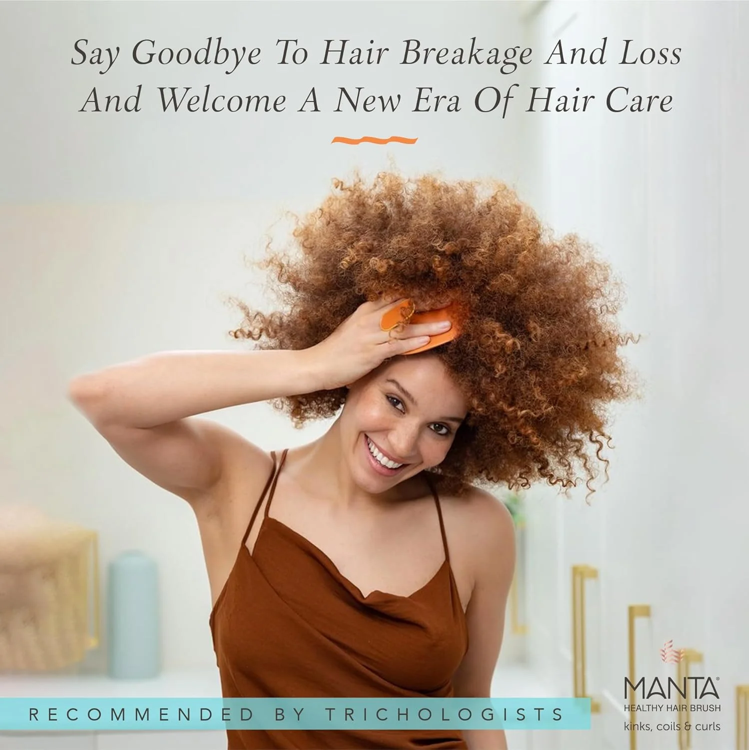 برس موی ضد شکستگی مانتا کرل - برس باز کننده گره مو برای موهای فر و آفریقایی، برس موی ملایم برای موهای خیس و خشک، نارنجی برس موی ضد شکستگی مانتا کرل - برس باز کننده گره مو برای موهای فر و آفریقایی، برس موی ملایم برای موهای خیس و خشک، نارنجی