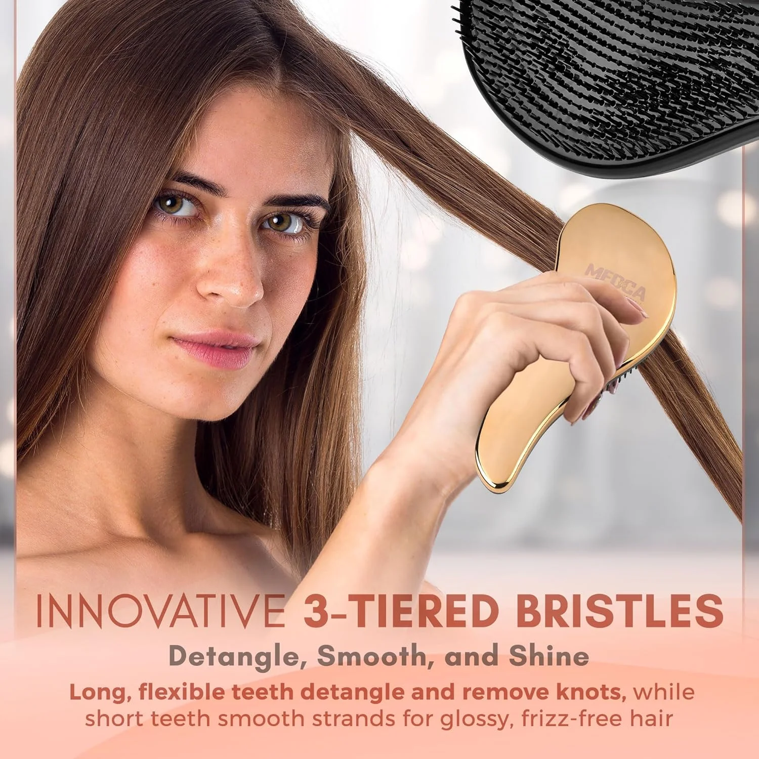 برس های باز کننده گره مو MEDca - ست برس باز کننده گره - برس صاف کننده مو بدون درد که گره ها را باز می کند و موها را صاف، براق و نرم می کند (رزگلد و نقره ای) برس های باز کننده گره مو MEDca - ست برس باز کننده گره - برس صاف کننده مو بدون درد که گره ها را باز می کند و موها را صاف، براق و نرم می کند (رزگلد و نقره ای)