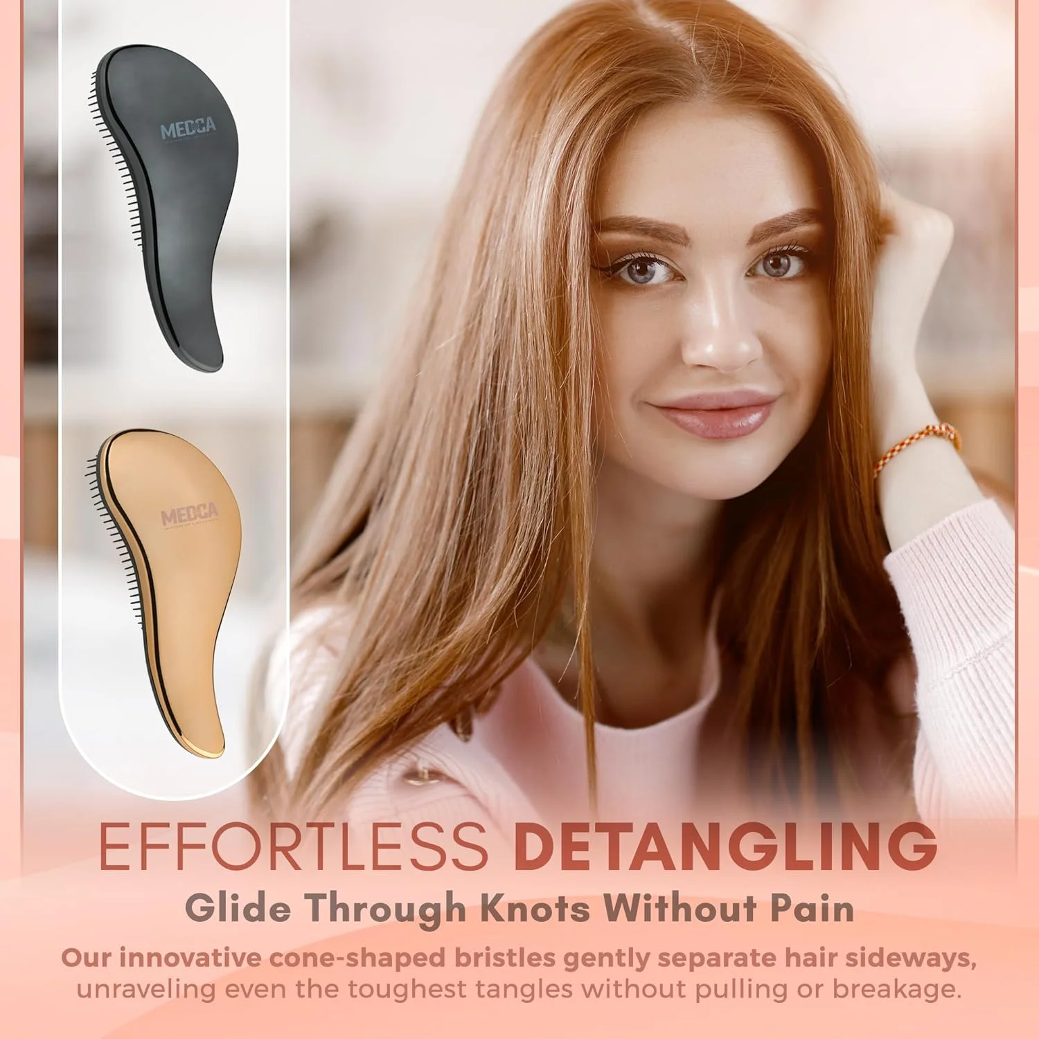 برس های باز کننده گره مو MEDca - ست برس باز کننده گره - برس صاف کننده مو بدون درد که گره ها را باز می کند و موها را صاف، براق و نرم می کند (رزگلد و نقره ای) برس های باز کننده گره مو MEDca - ست برس باز کننده گره - برس صاف کننده مو بدون درد که گره ها را باز می کند و موها را صاف، براق و نرم می کند (رزگلد و نقره ای)