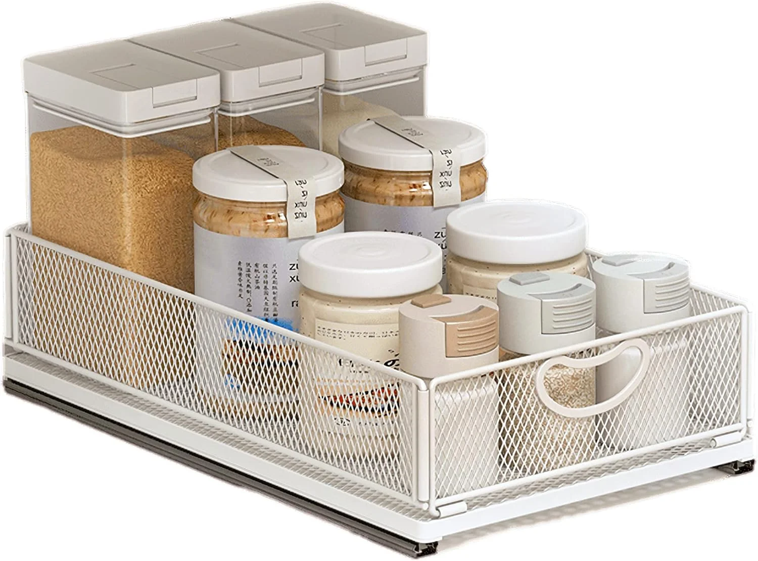 قفسه کشویی برای کابینت آشپزخانه، سازمان دهنده لوازم، سبد کشویی سازمان دهنده آشپزخانه و حمام، قفسه ادویه، سازمان دهنده کابینت، قفسه کشویی برای کابینت یا انبار آشپزخانه و حمام