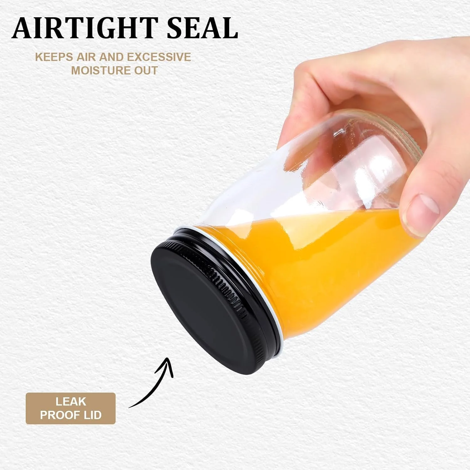 ست 12 عددی شیشه های دهان گشاد 350 میلی لیتری اسکای لینک با درب مشکی، مناسب برای عسل، مربا، سبزیجات، نگهداری در آشپزخانه، آماده سازی غذا، کاردستی و گیفت عروسی