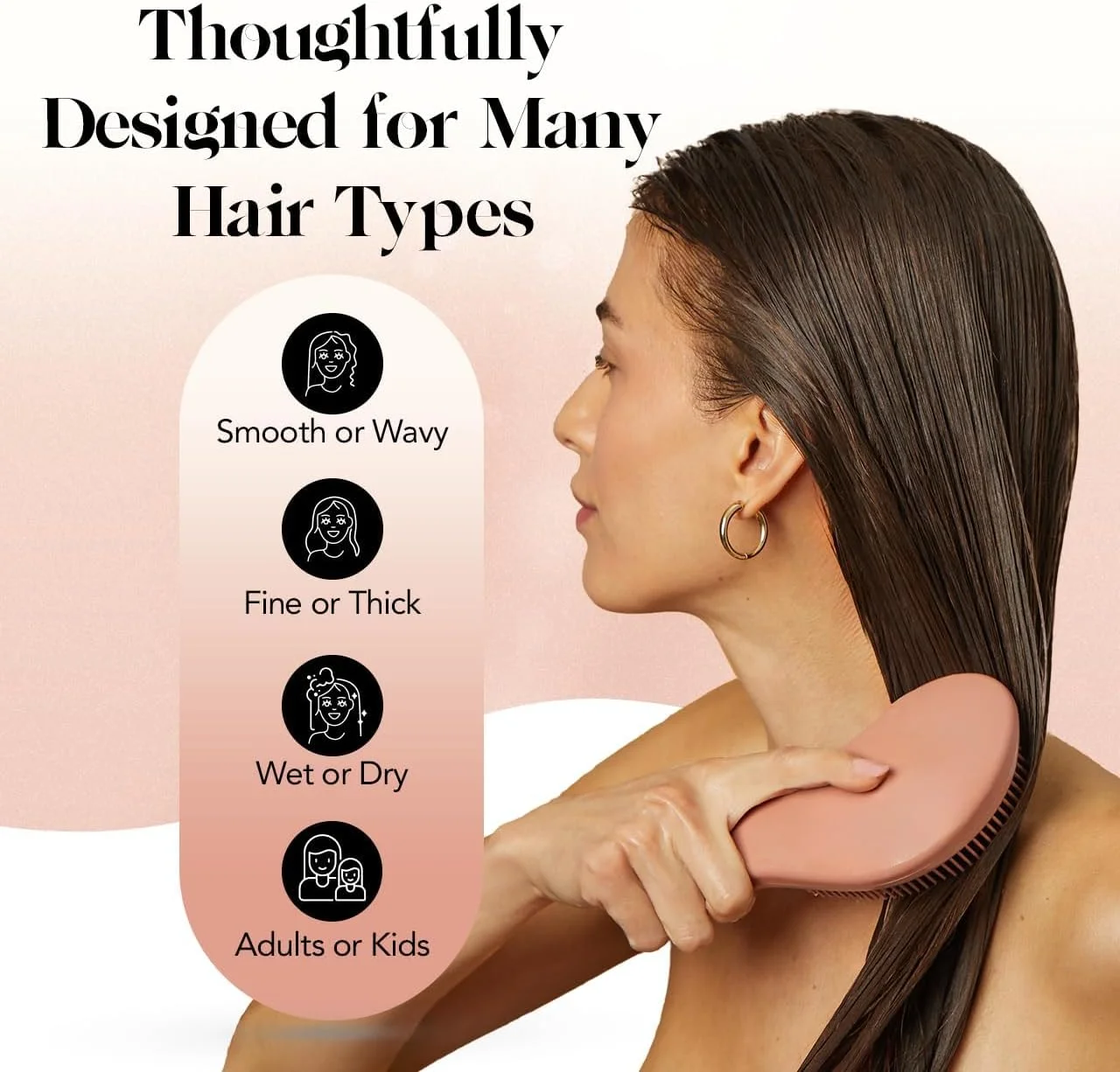 برس باز کننده گره مو کیچ، مناسب موهای فر یا صاف، موهای خیس و خشک، برس باز کننده گره با دندانه های انعطاف پذیر، برس مو برای زنان و مردان، بزرگسالان و کودکان، برای حمام و مسافرت - تراکوتا برس باز کننده گره مو کیچ، مناسب موهای فر یا صاف، موهای خیس و خشک، برس باز کننده گره با دندانه های انعطاف پذیر، برس مو برای زنان و مردان، بزرگسالان و کودکان، برای حمام و مسافرت - تراکوتا