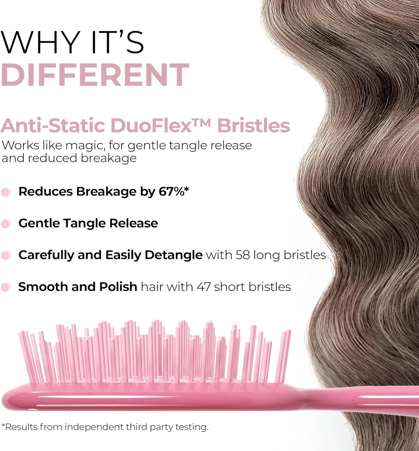 برس موی باز کننده گره خیس و خشک FHI HEAT UNbrush، صورتی تیره رز