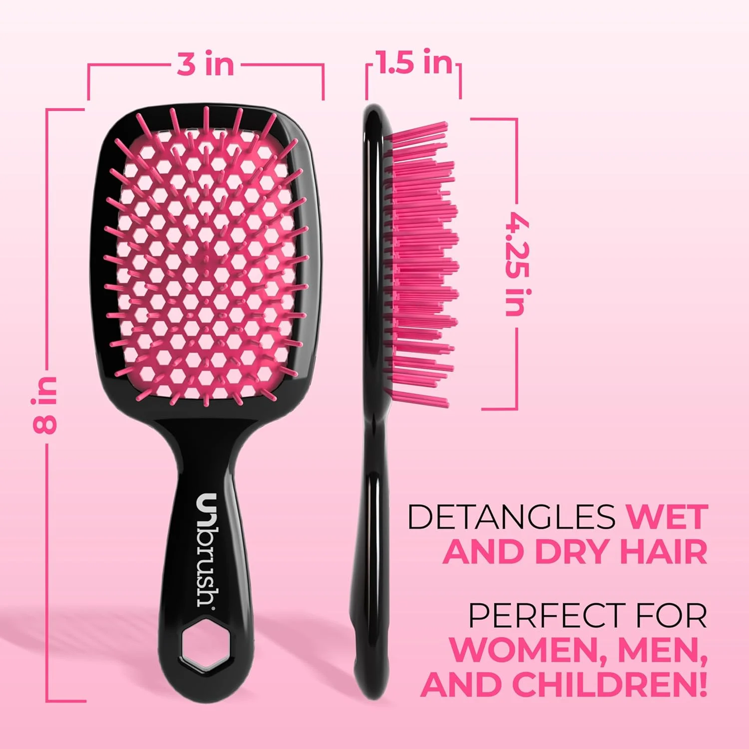 FHI HEAT Unbrush Wet & Dry Vented Detangling Hair Brush, Pink FHI HEAT Unbrush Wet & Dry Vented Detangling Hair Brush, Pink