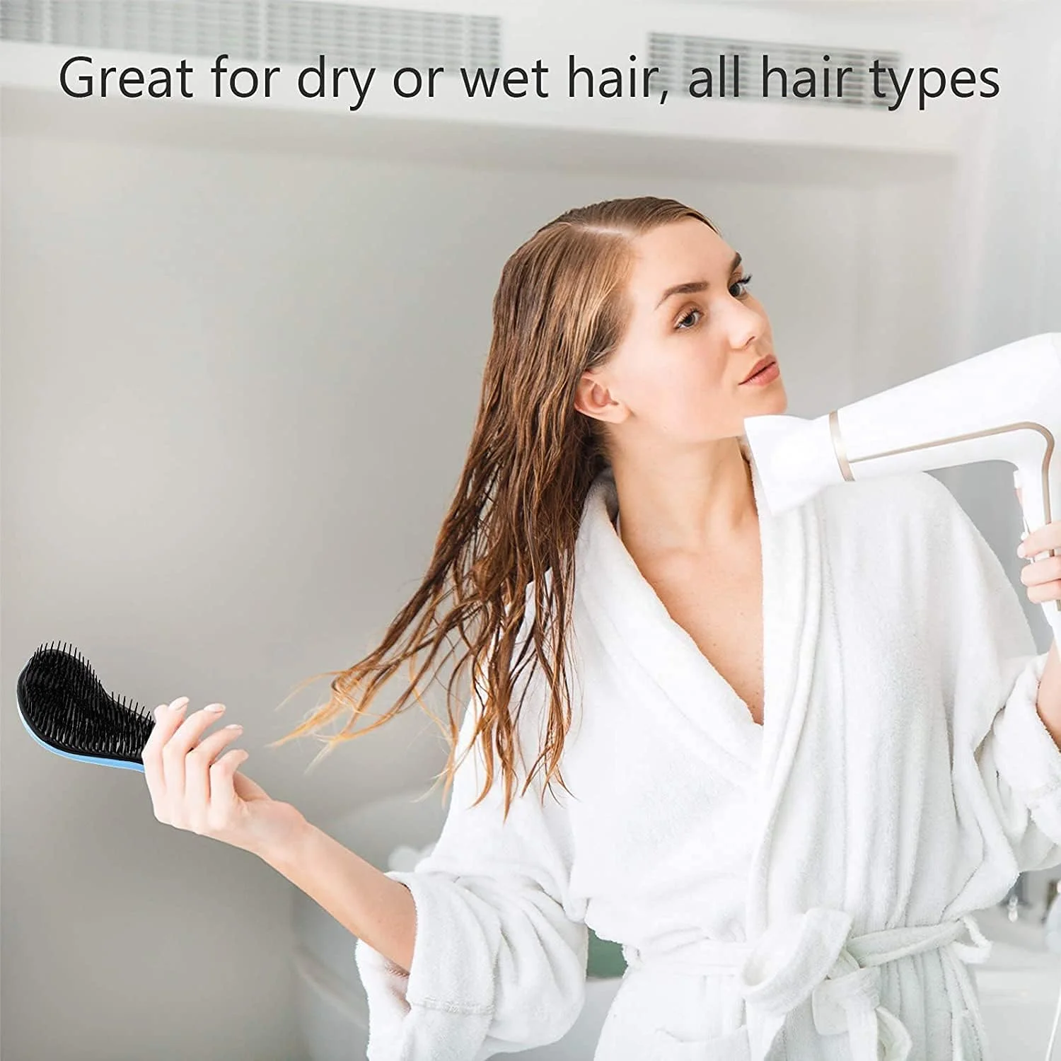 برس باز کننده گره مو Excefore، ست برس مو ماساژ ضد گره، برس صاف کننده مو بدون درد برای موهای فر، ضخیم، طبیعی، صاف، نازک، مرطوب یا خشک برای زنان، کودکان و خردسالان (رزگلد)