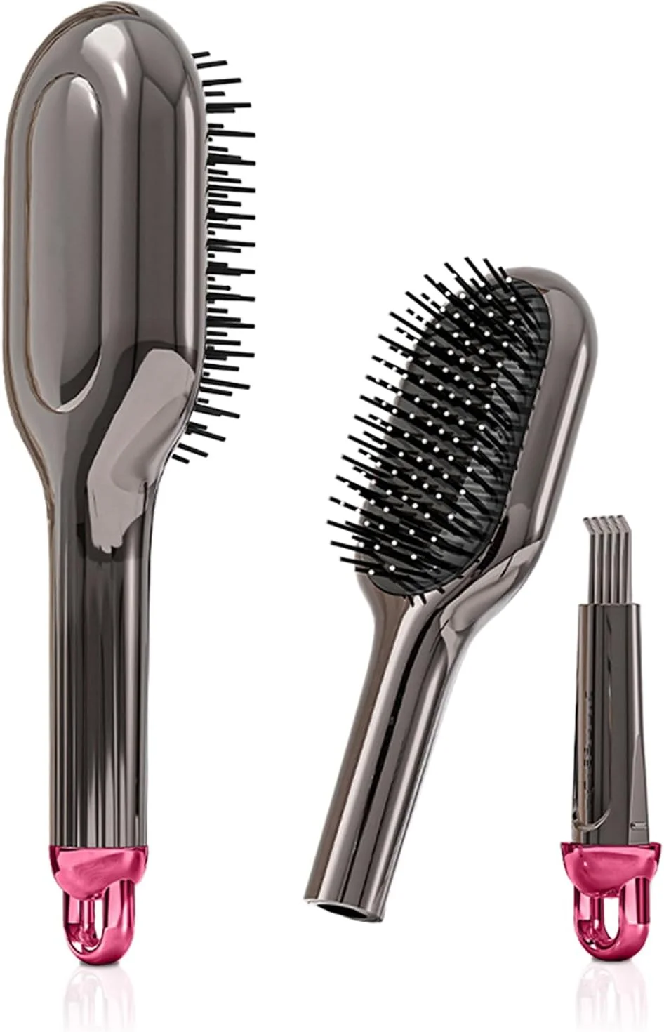 برس مو کوسن دار DMG TECH - شانه ماساژ و باز کننده گره با پنجه های تمیز کننده مخفی، برس پارویی ضد الکتریسیته ساکن برای زنان و مردان، کاهش شکستگی و خشک کردن سریعتر مو - مشط وسادة هوائیة