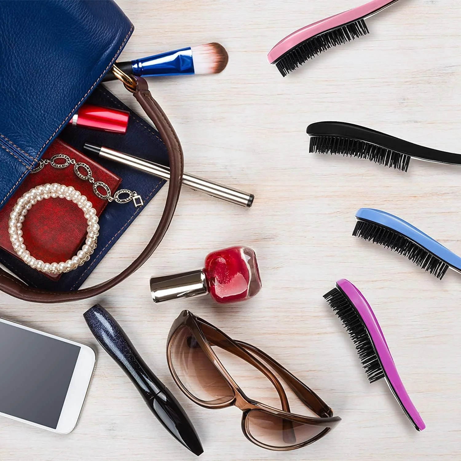 برس باز کننده گره مو Excefore، ست برس مو ماساژ ضد گره، برس صاف کننده مو بدون درد برای موهای فر، ضخیم، طبیعی، صاف، نازک، مرطوب یا خشک برای زنان، کودکان و خردسالان (رزگلد)