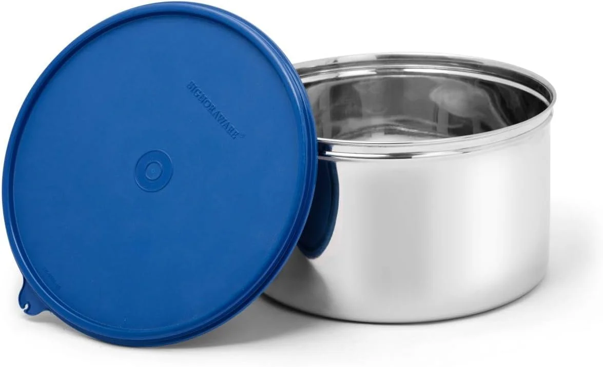 SignoraWare Storewell Stainless Steel, Jumbo Storage Round Container, 3ltr|Air tight|Food grade|Pantry & freezer storage|For Daal, Suji, Besan,wafers|Stackable|Space saving|(Color May Vary)