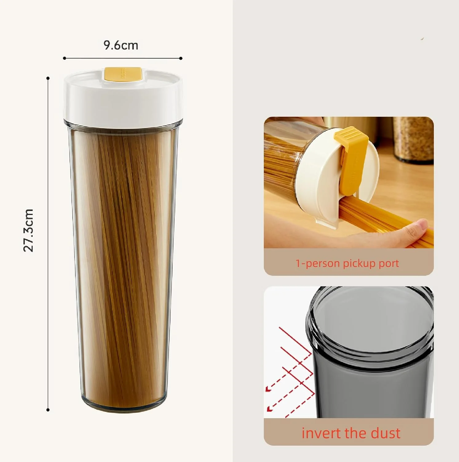 RROAD Pasta Airtight Food Storage Containers Jars With Lids, BPA Free Spaghetti Storage Box with Lid for Cookie Flour Cereal Coffee Beans Kitchen Pantry