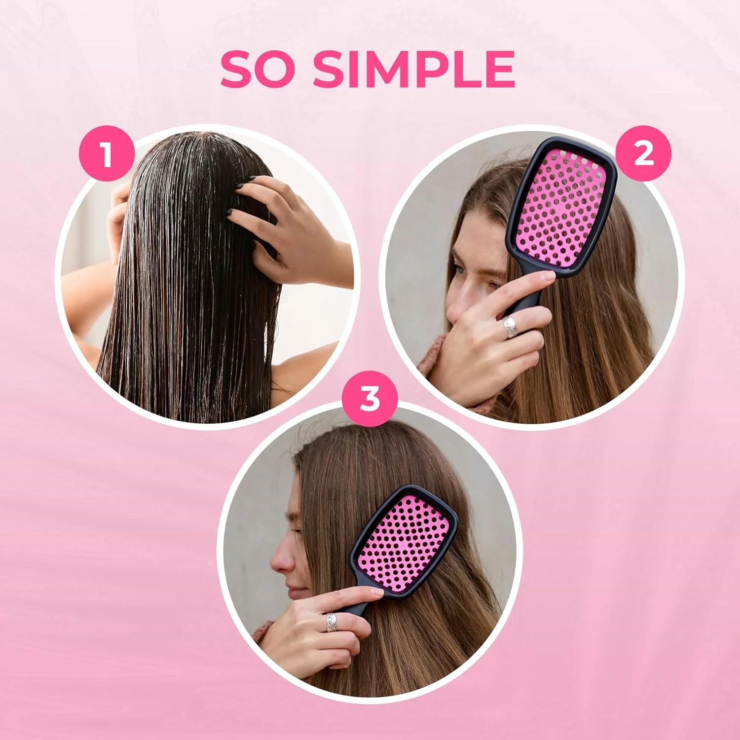 FHI HEAT Unbrush Wet & Dry Vented Detangling Hair Brush, Pink FHI HEAT Unbrush Wet & Dry Vented Detangling Hair Brush, Pink