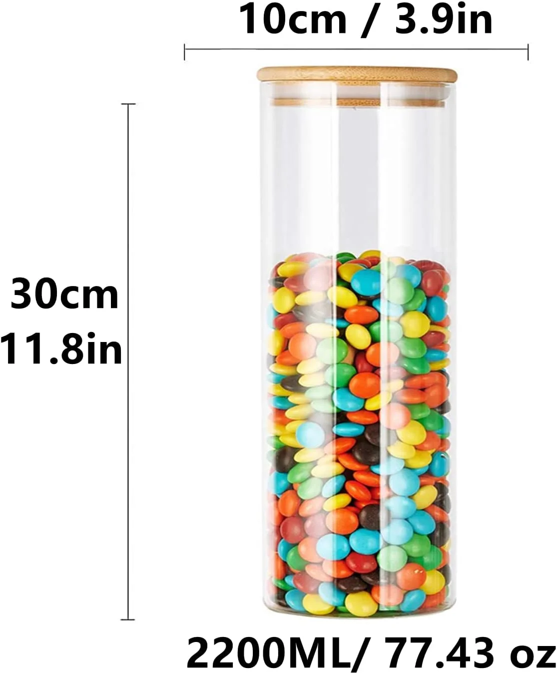 ست 4 تایی ظروف شیشه ای ذخیره سازی RRong با درب بامبو، ظروف نگهداری مواد غذایی آشپزخانه، ظروف شیشه ای غلات برای سازماندهی انبار و ظروف نگهداری ضد رطوبت برای شکر، قهوه، چای (2200 میلی لیتر)…